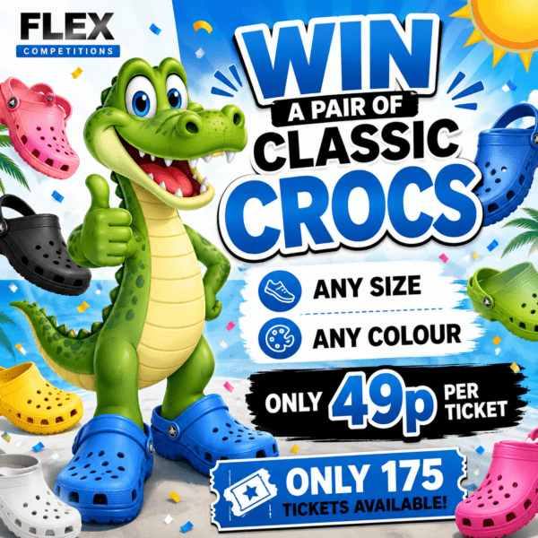 🌈 Win a Pair of Classic Crocs – Any Size, Any Colour! 🌈