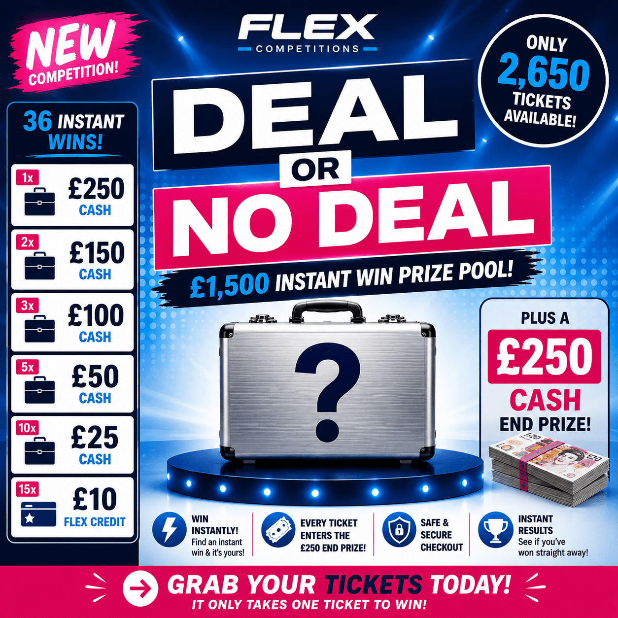 💼 DEAL OR NO DEAL – £1,500 INSTANT WINS!