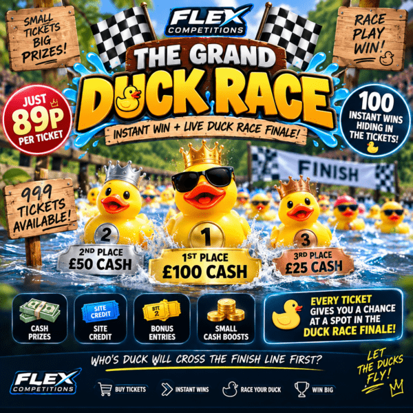 The Grand Duck Race – Instant Win + Live Duck Race Finale! 🦆💥